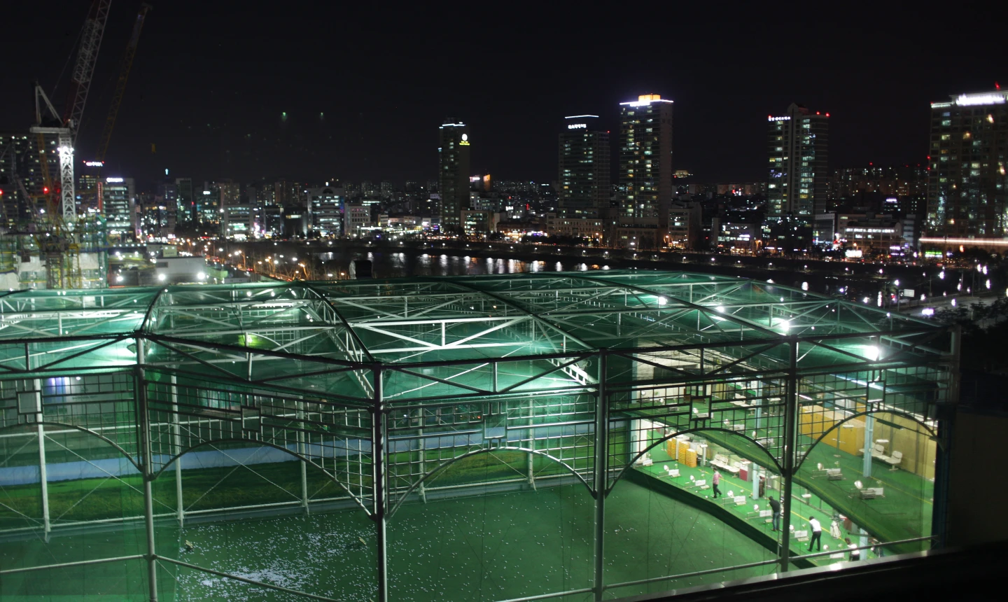 The Lotte World Hotel indoor golf driving range in Seoul, South Korea