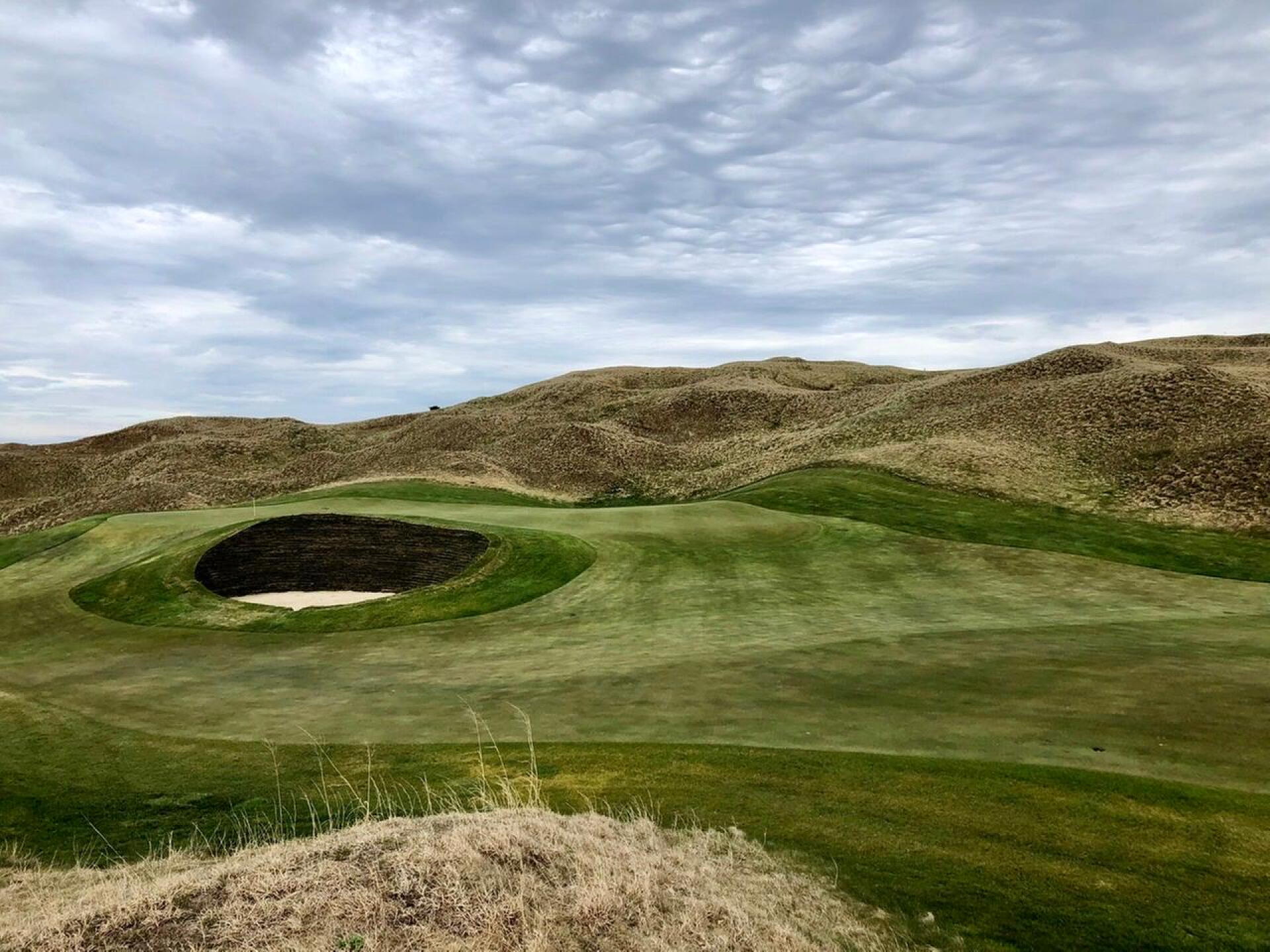 10th green with 10-foot imposing bunker lurking (Photo submitted by BrandonWebb on 05/21/2020)