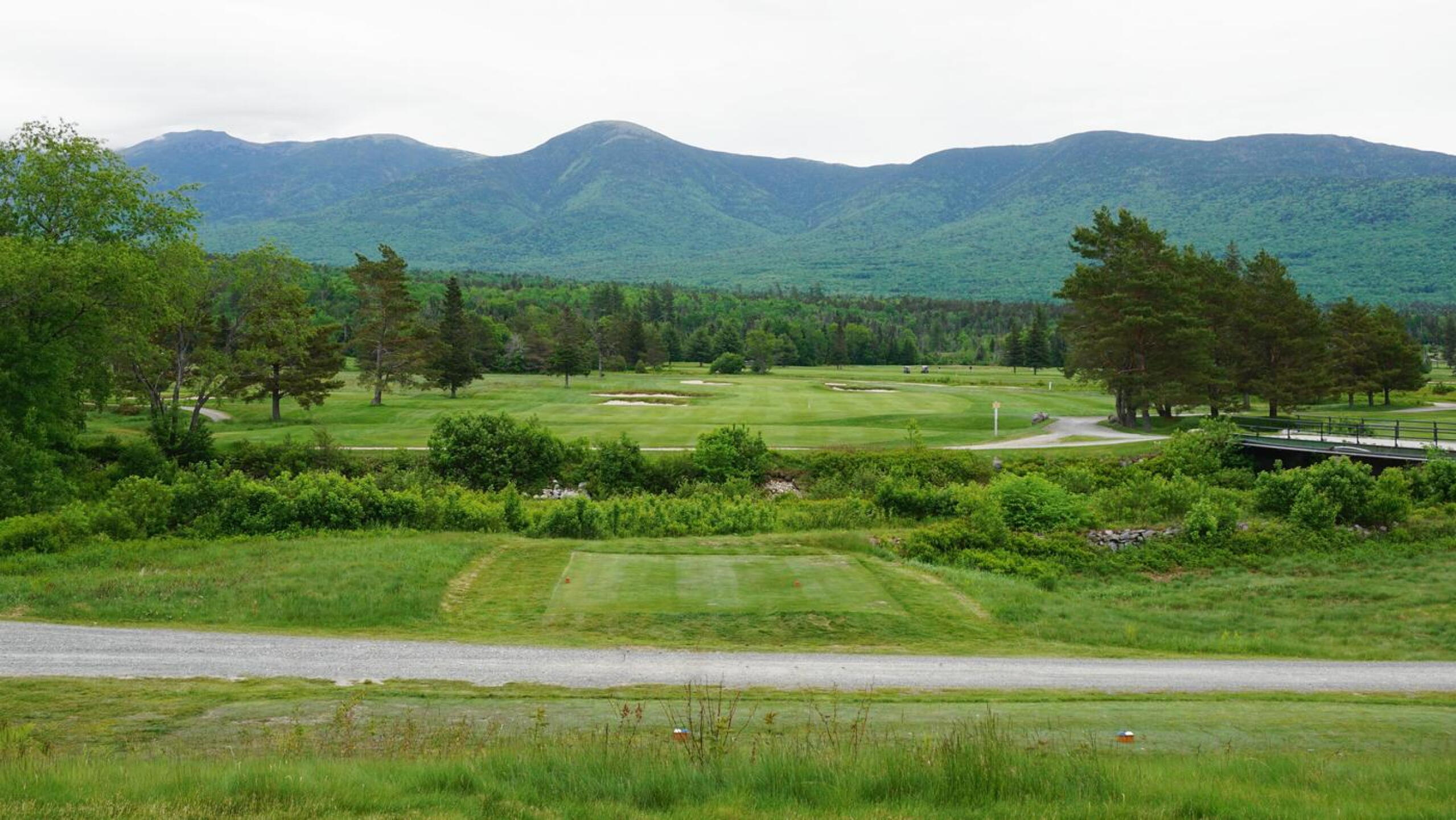 The first: Par-4, 407. Hitting from a high tee, you should enjoy this view before the day’s opening drive over the Ammonoosuc River. (Photo submitted by AptlyLinked on 06/18/2021)