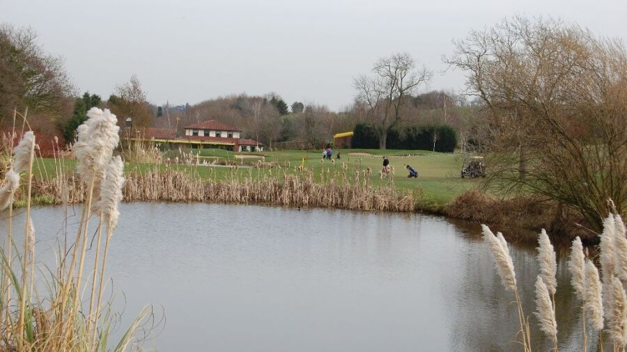 Springwater's clubhouse seen over the lake