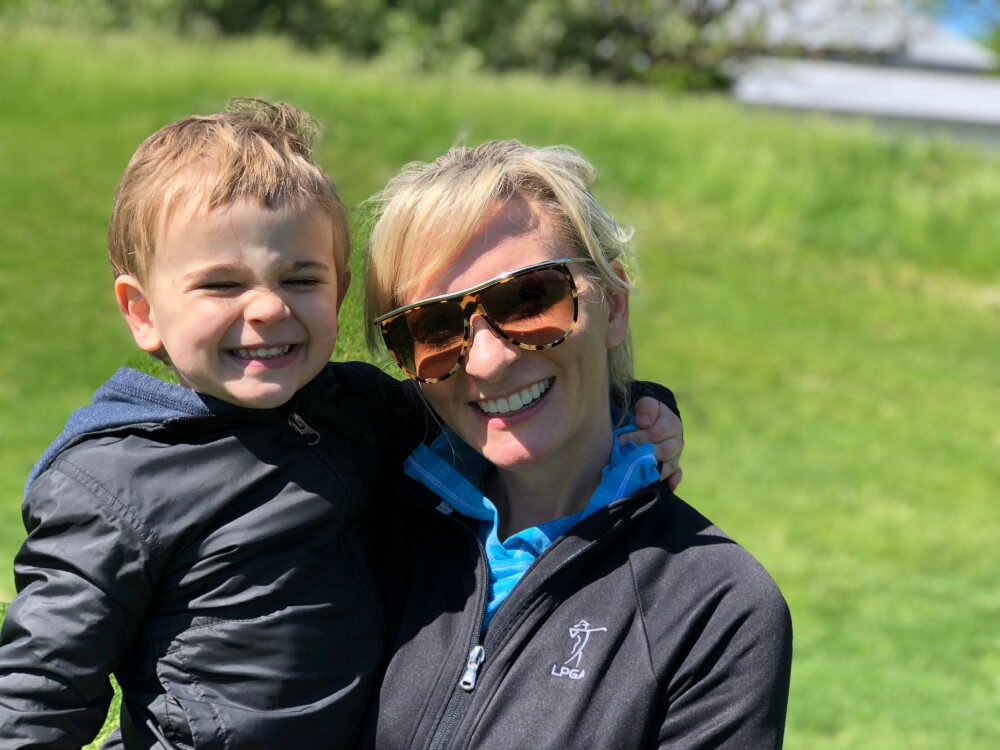 Amy Rogers and her son