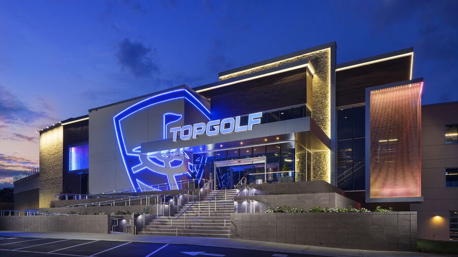 Topgolf Charlotte by night