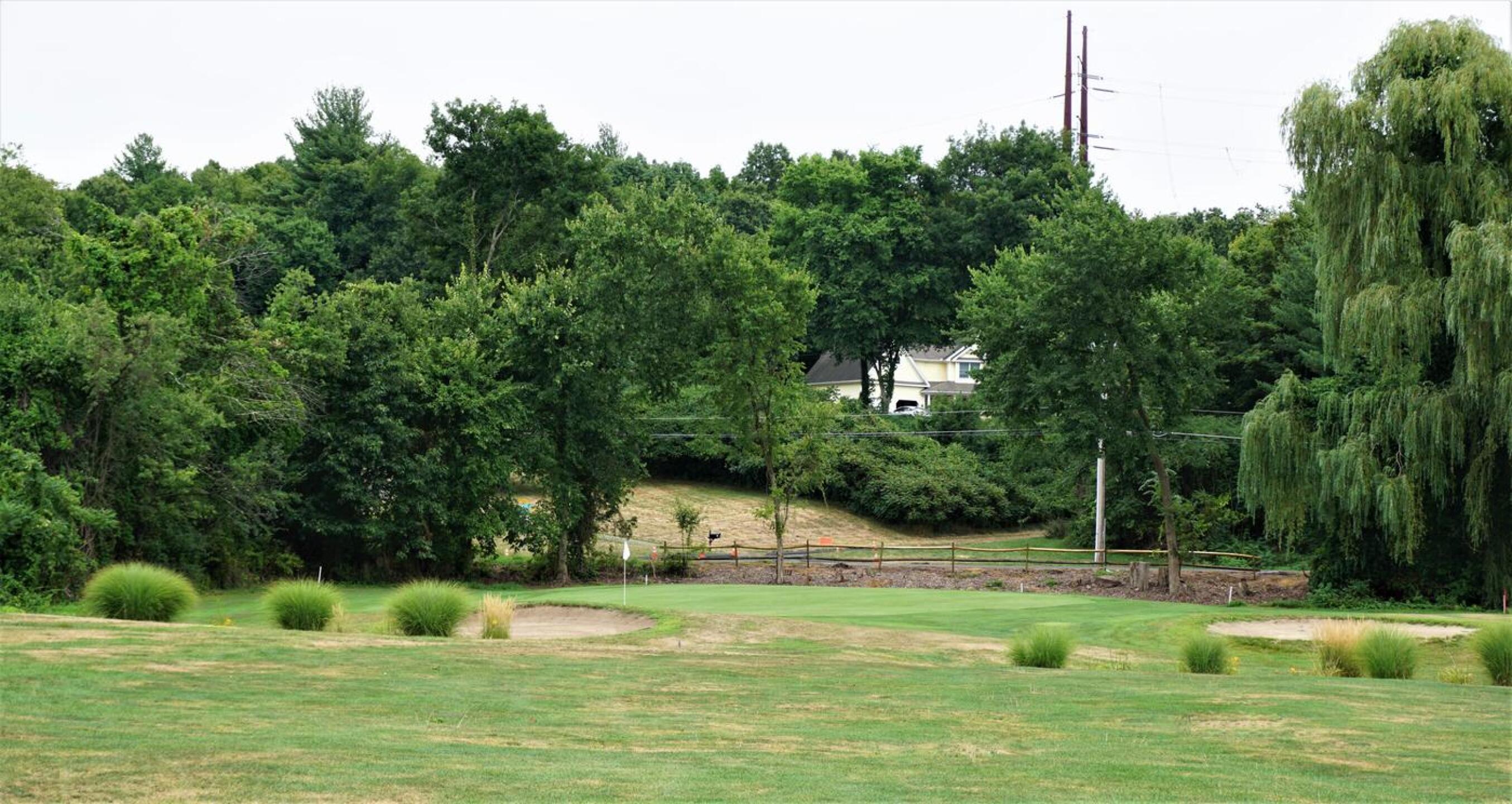 Its green protected by this pair of bunkers and the road behind it, seven is 308 yards from the white tees. (Photo submitted by AptlyLinked on 08/14/2020)