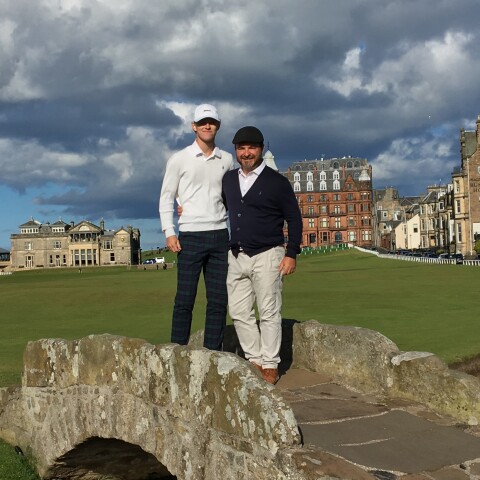 Brandon Webb and son in Scotland