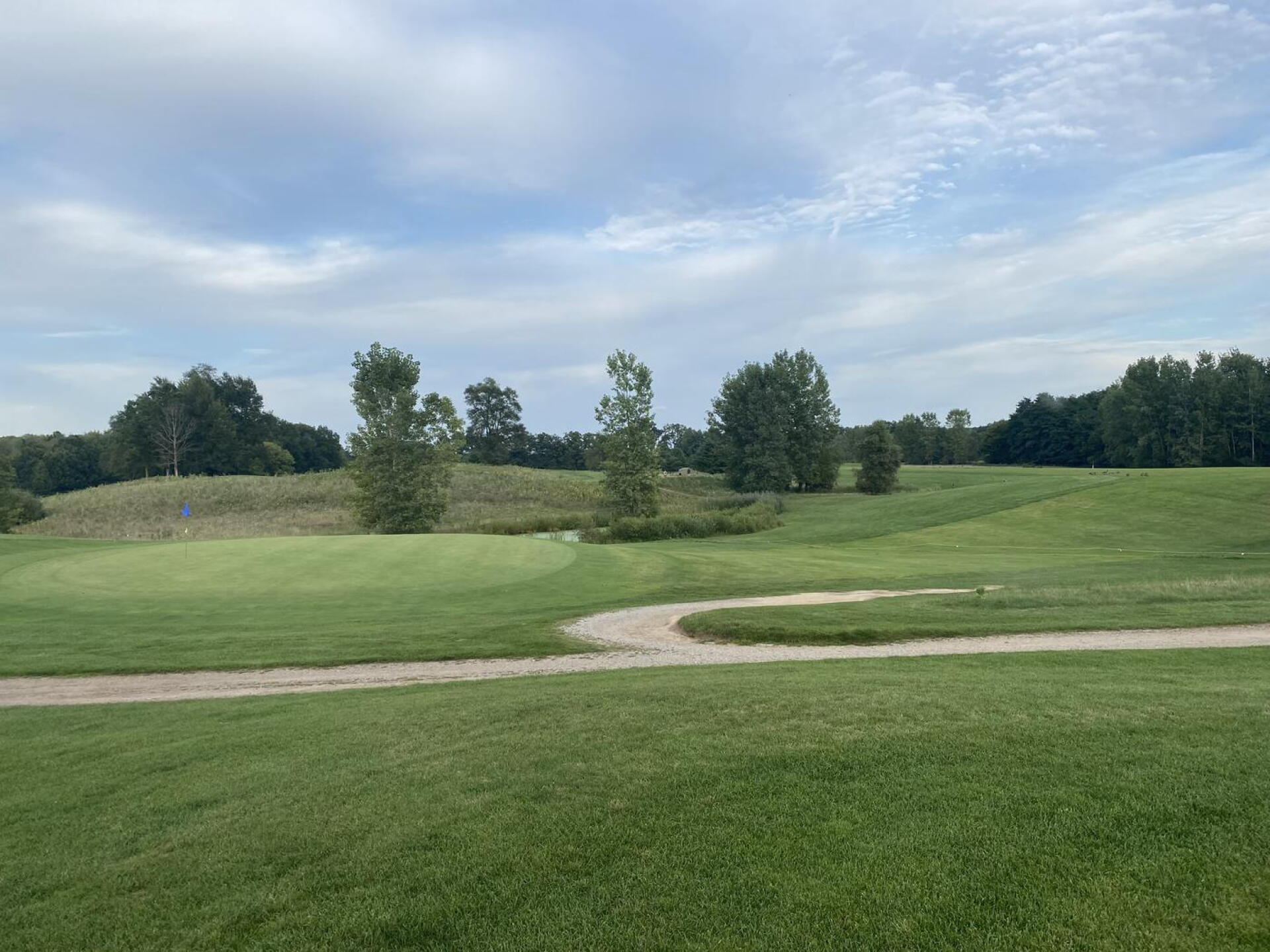 17th green.  Last par five on the course with a tough approach shot over water.  Tee shot is very tight as OB runs the entirety of the hole on the left. (Photo submitted by u314161955381 on 01/21/2023)