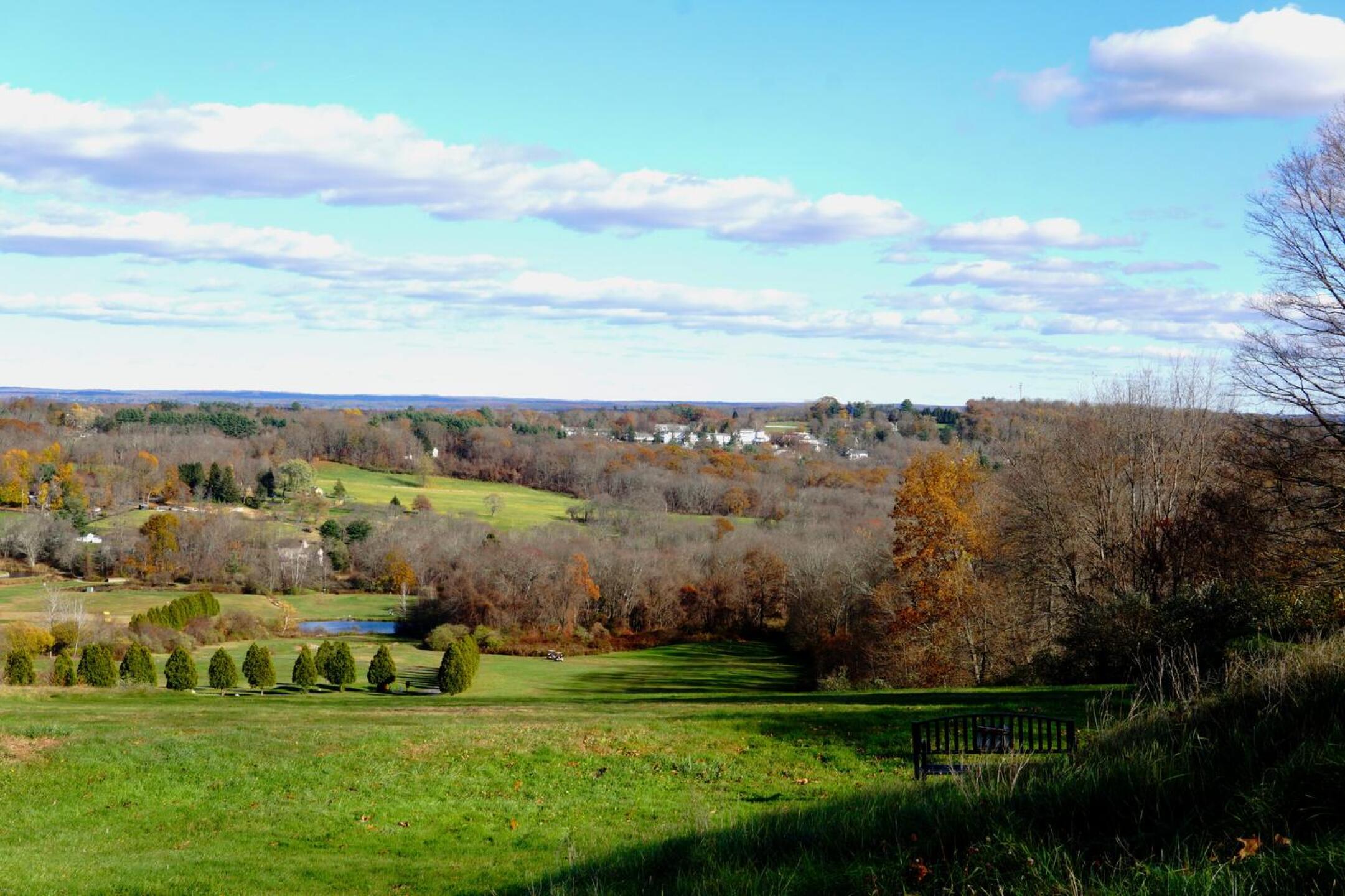 Seventh Tee: The fairway seems a small target from this high tee. (Photo submitted by AptlyLinked on 11/17/2023)