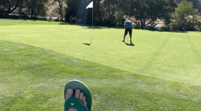 Playing golf in Reef sandals 