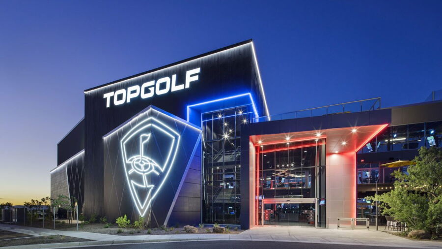 Topgolf Glendale by night