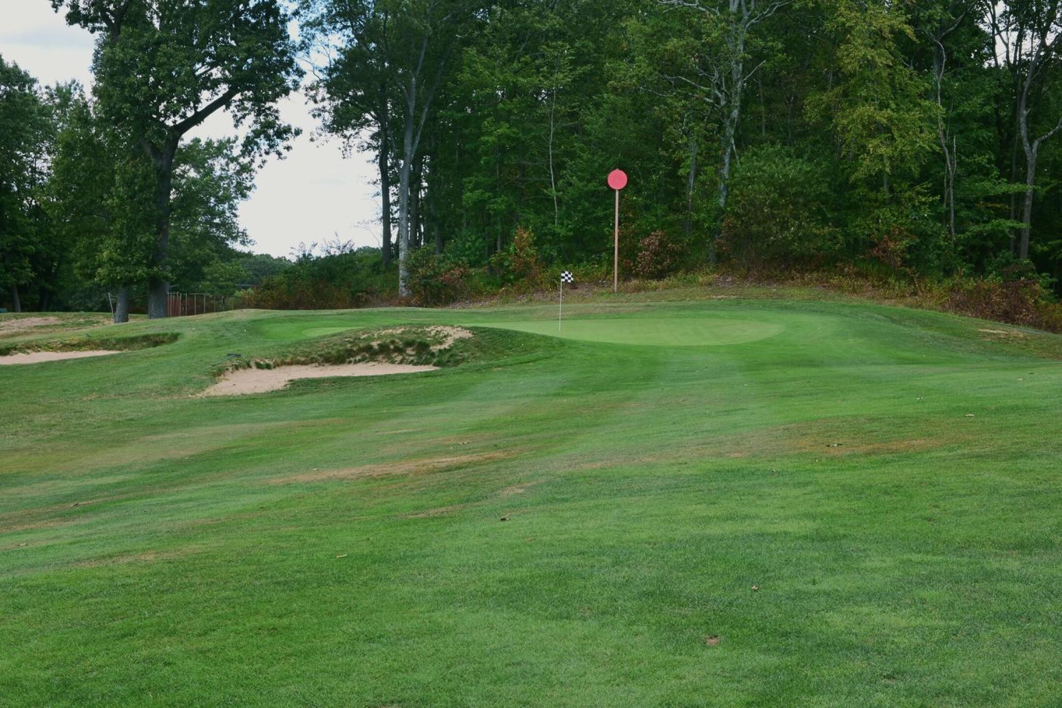 2nd: Deep, greenside bunkers like these frequently appear on this front nine; however, Thomas F. Gordon almost never placed these behind the greens of his designs. (Photo submitted by AptlyLinked on 08/30/2025)