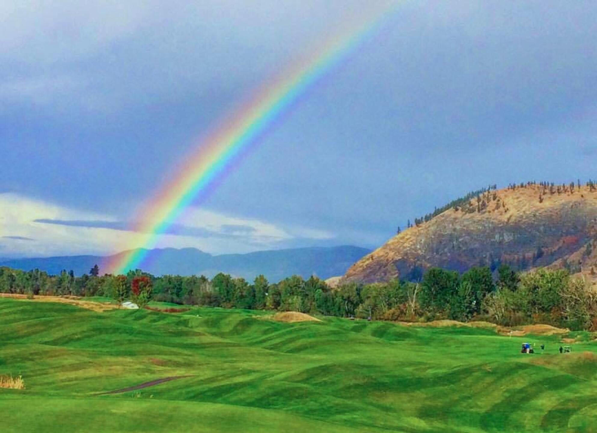 Vibrant rainbow after a quick shower. (Photo submitted by r1rKJJMFXsJhRojKVawt on 08/17/2019)