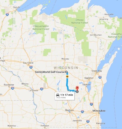 SentryWorld and Lawsonia (red pin) are close together and easy to include on the same trip.