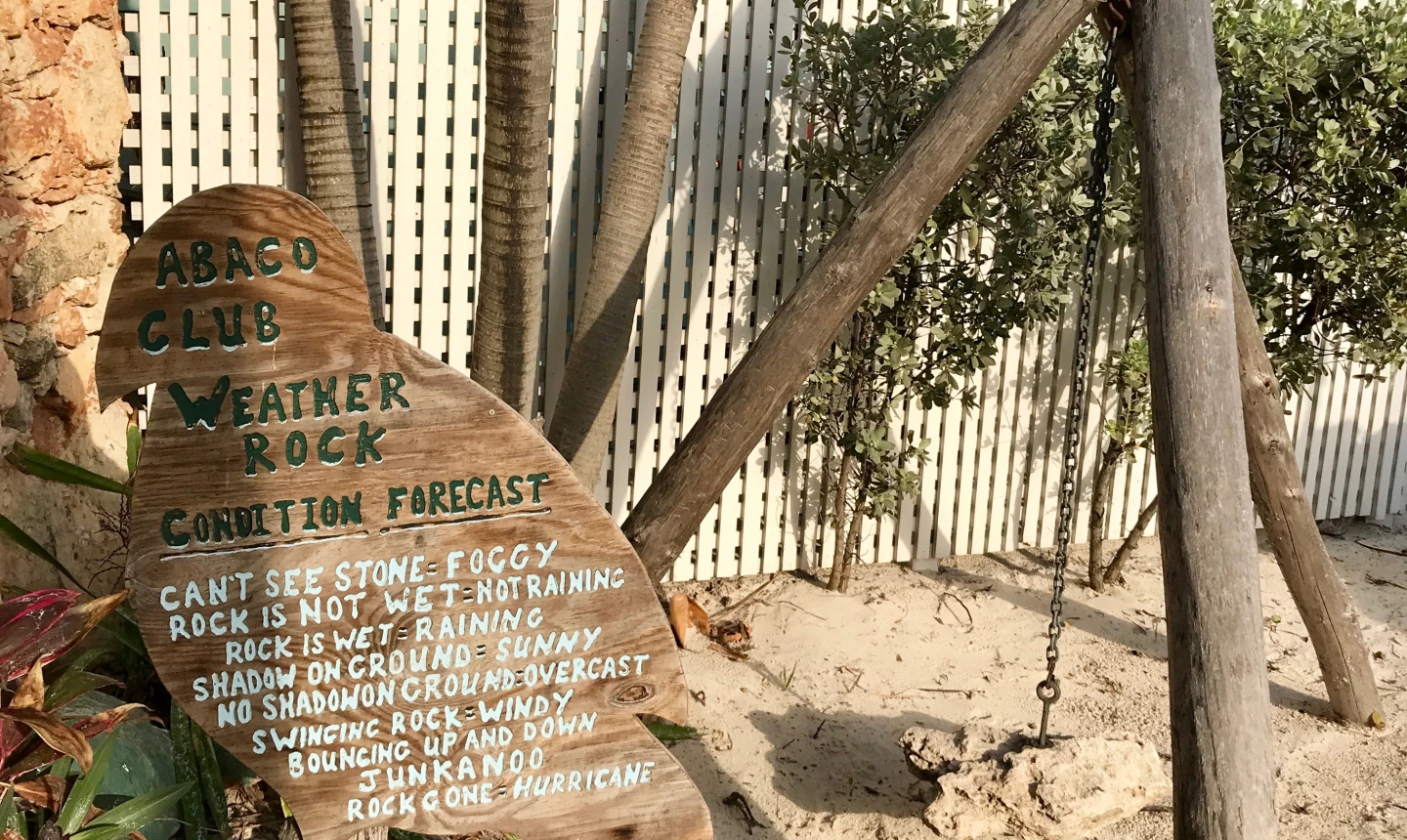 Abaco Club weather rock