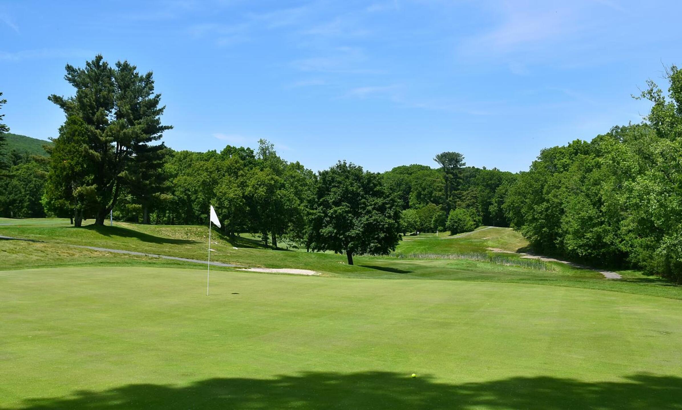 The fifth may be the toughest short par-4 on the course, rising from its fairway to this well-guarded green. (Photo submitted by AptlyLinked on 06/05/2025)