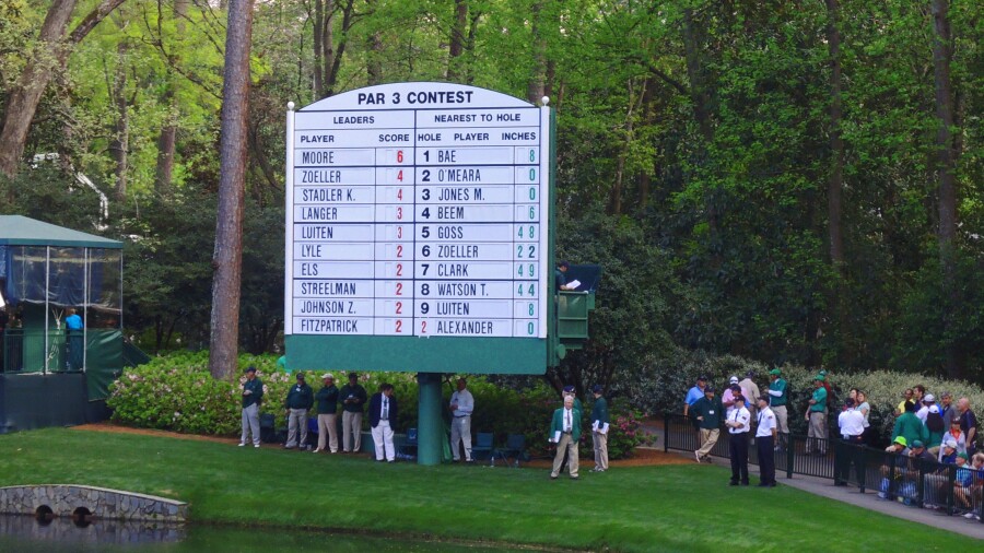 Augusta National Par 3 course - scoreboard