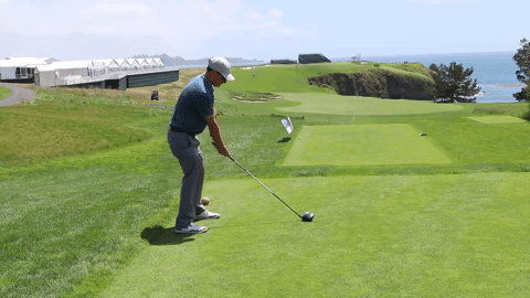 Pebble Beach tee shot  - No. 6