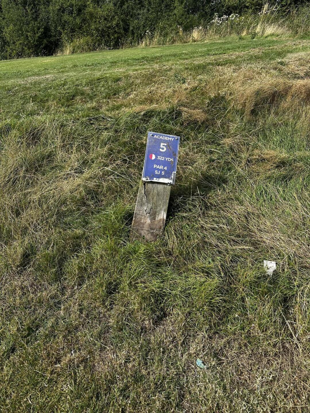 First tee box sign I saw! 5 holes in! (Photo submitted by RyanFenton on 08/19/2024)