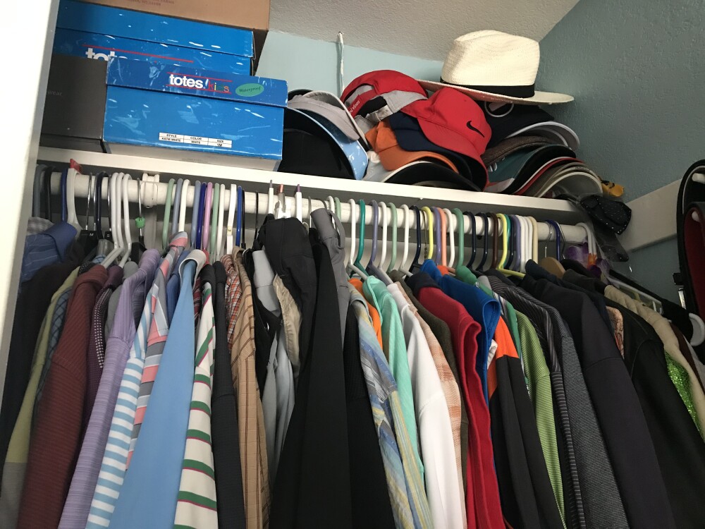 Closet full of golf stuff 