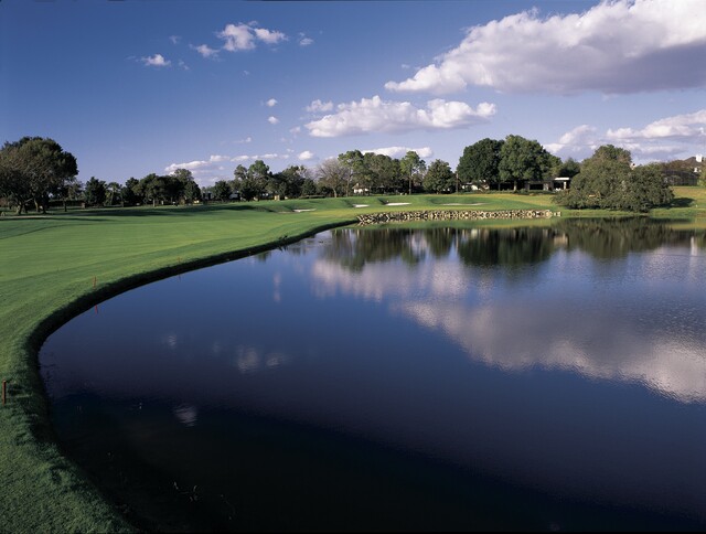 The 18th hole at Bay Hill Club & Lodge