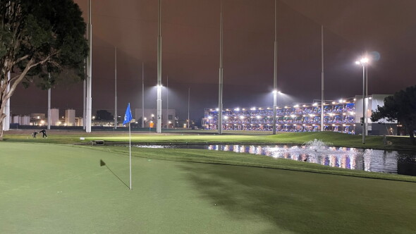Topgolf Los Angeles - El Segundo and The Lakes at El Segundo - night golf 