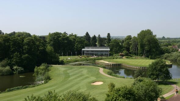 18th and clubhouse at Collingtree Park GC