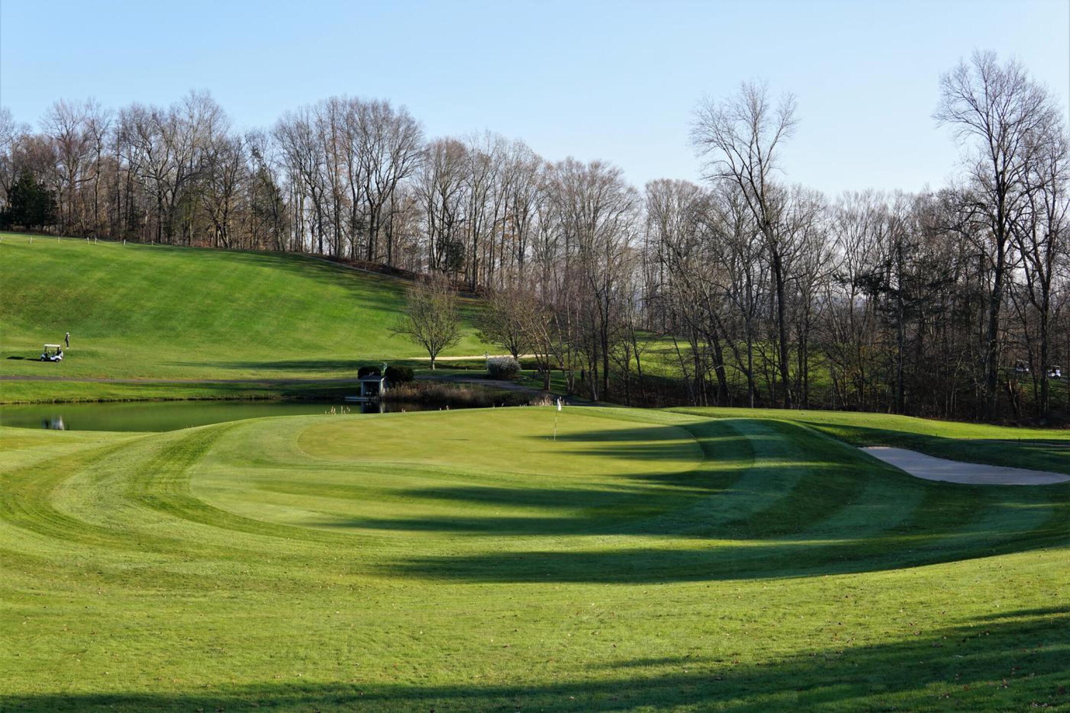 The seventh green itself, partially bathed in the midafternoon shadows of a November day. (Photo submitted by AptlyLinked on 11/23/2022)