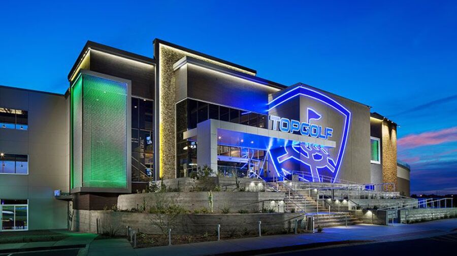 TopGolf Gilbert - Exterior by night