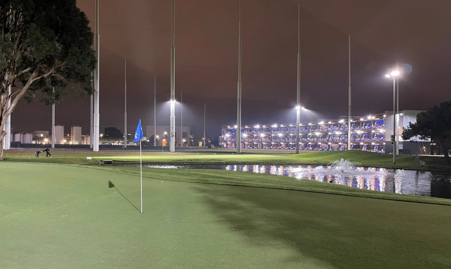Topgolf Los Angeles - El Segundo and The Lakes at El Segundo - night golf 