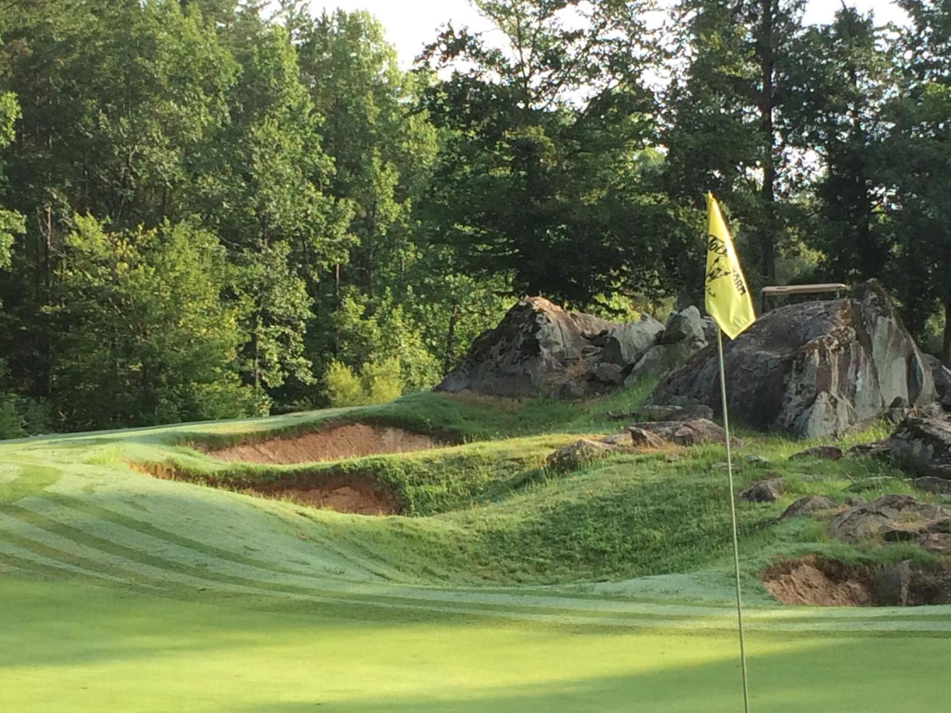 The #5 green, looking toward #6 tee (Photo submitted by MatthewFromDurham on 07/20/2015)