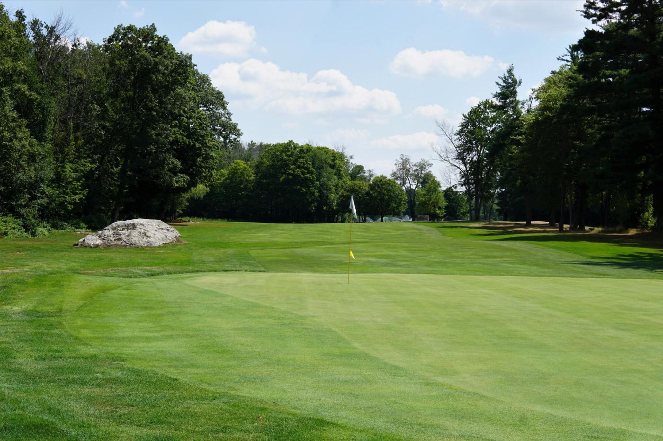 Four, par-4, 381: A classic dogleg left that ends on this well contoured green (#3 handicap hole). (Photo submitted by AptlyLinked on 08/09/2022)
