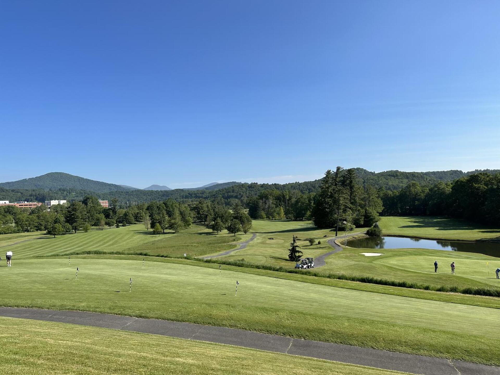 Beautiful view of 1,7, and 6 (left to right) from clubhouse (Photo submitted by realasudxgift on 06/02/2023)