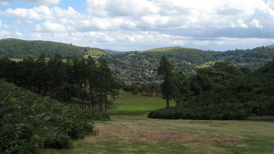 18th approach at Church Stretton Golf Club