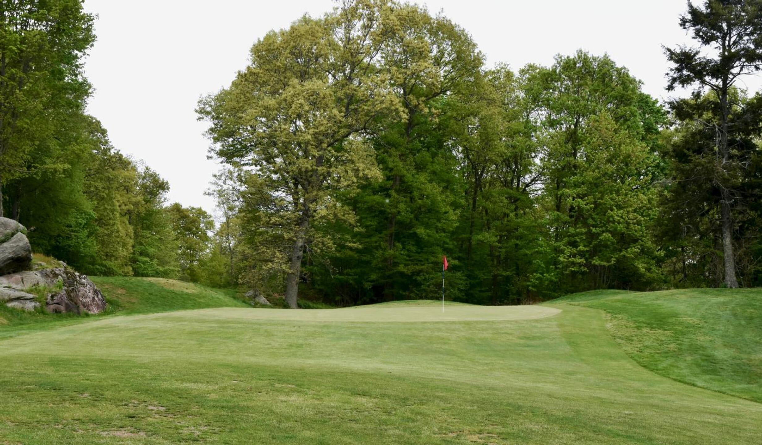 The par-4 eighth plays over a dell on the drive, then well uphill to a perched green. (Photo submitted by AptlyLinked on 05/14/2026)