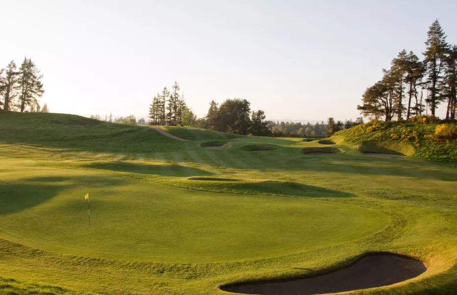  15th and 16th greens on the King's Course at Gleneagles