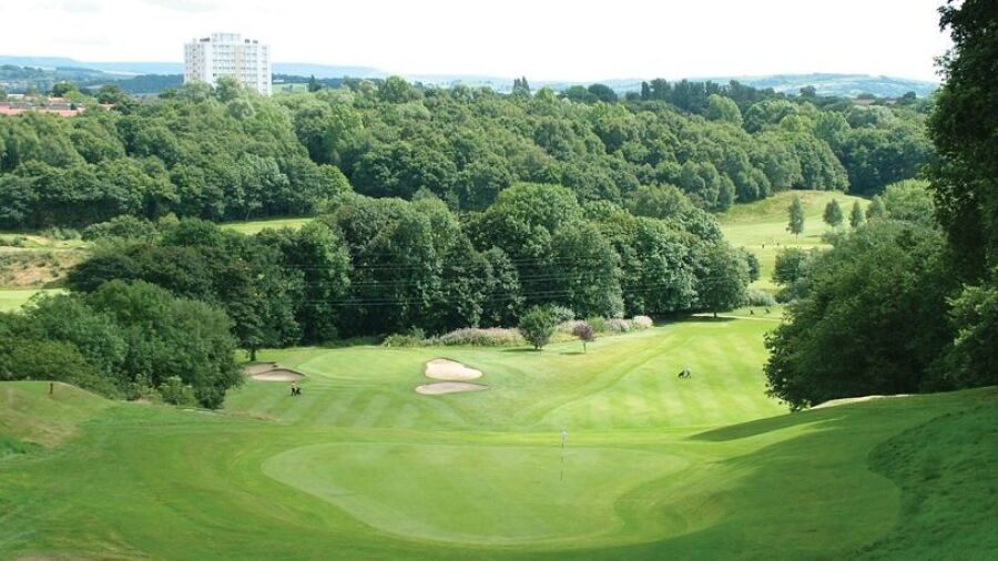 18th and 6th greens at Reddish Vale