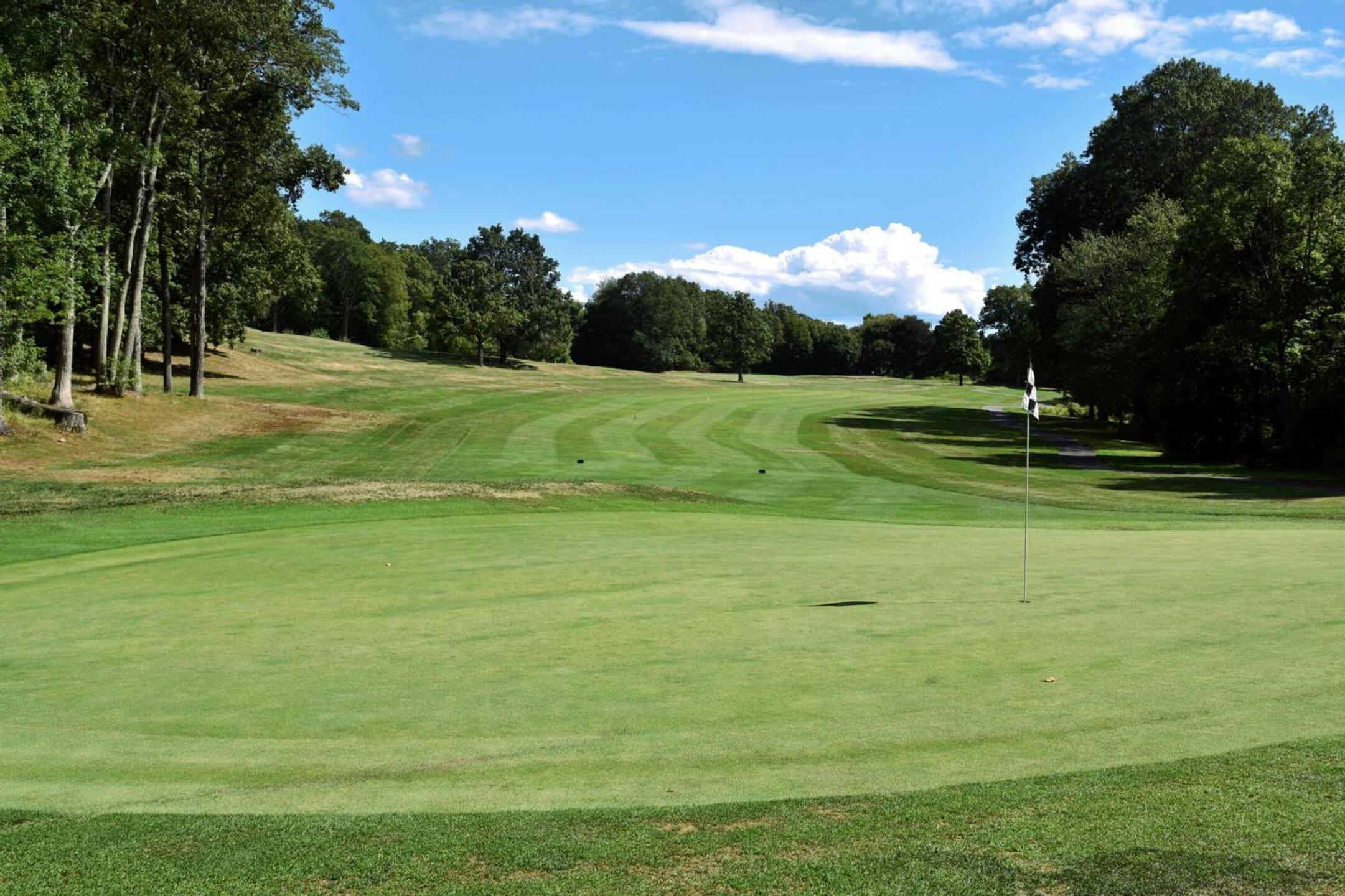 From the back of its green, here is another view of the eighth and its curving fairway. (Photo submitted by AptlyLinked on 08/30/2025)