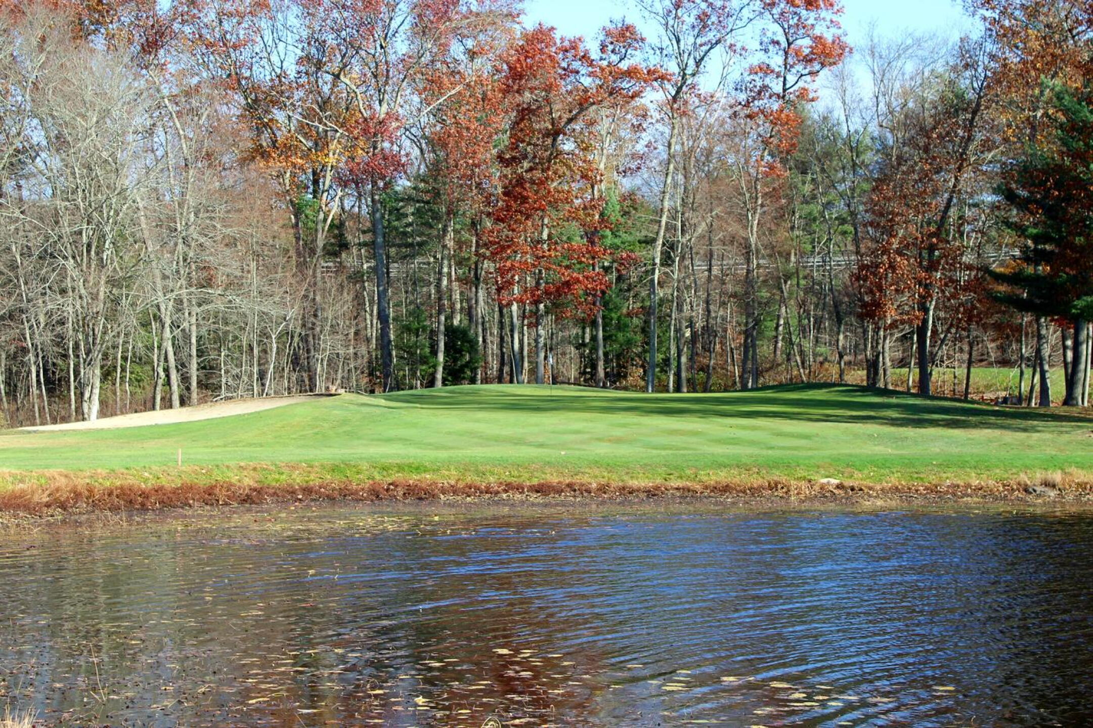 A huge pond looms large over much of hole fifteen. On the approach lies a landing zone, however, for those who want to run the ball onto the green. (Photo submitted by AptlyLinked on 11/11/2024)