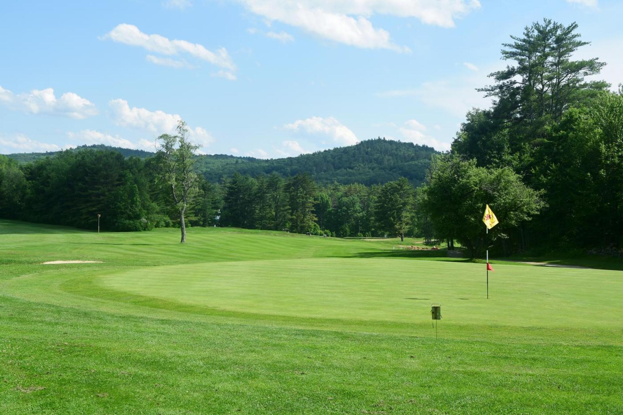 At Den Brae’s final hole, the fairway curves uphill to a raised, sloping green guarded by a pair of hidden bunkers. (Photo submitted by AptlyLinked on 06/22/2025)