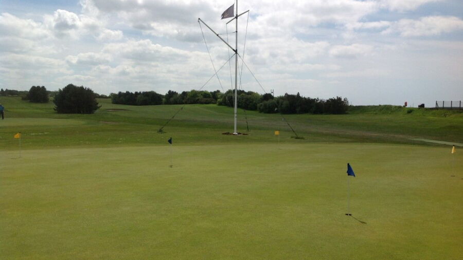 The putting green at Knott End Golf Club