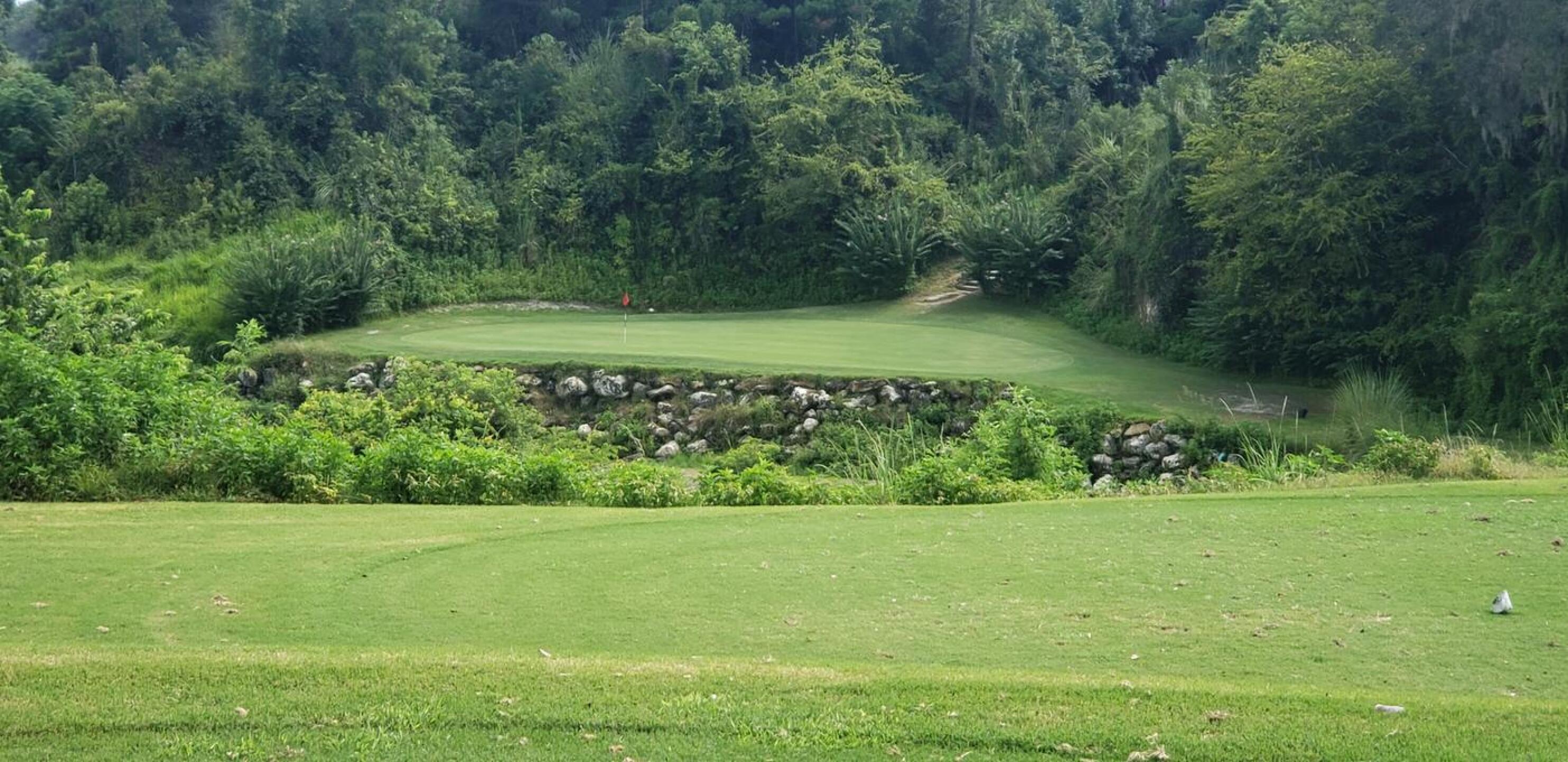 Par 3 quarry hole. (Photo submitted by KingOsi on 08/09/2020)