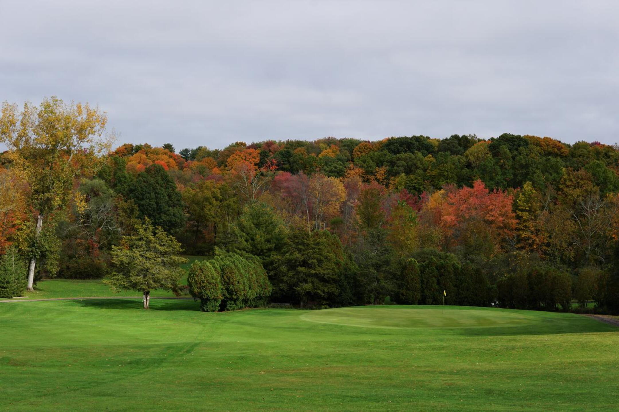 Hole two plays straight downhill to a green backed by a hidden bunker. (Photo submitted by AptlyLinked on 10/20/2022)