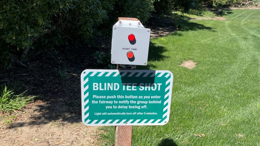 Lake Merced Golf Club - hole 12 blind tee shot system 