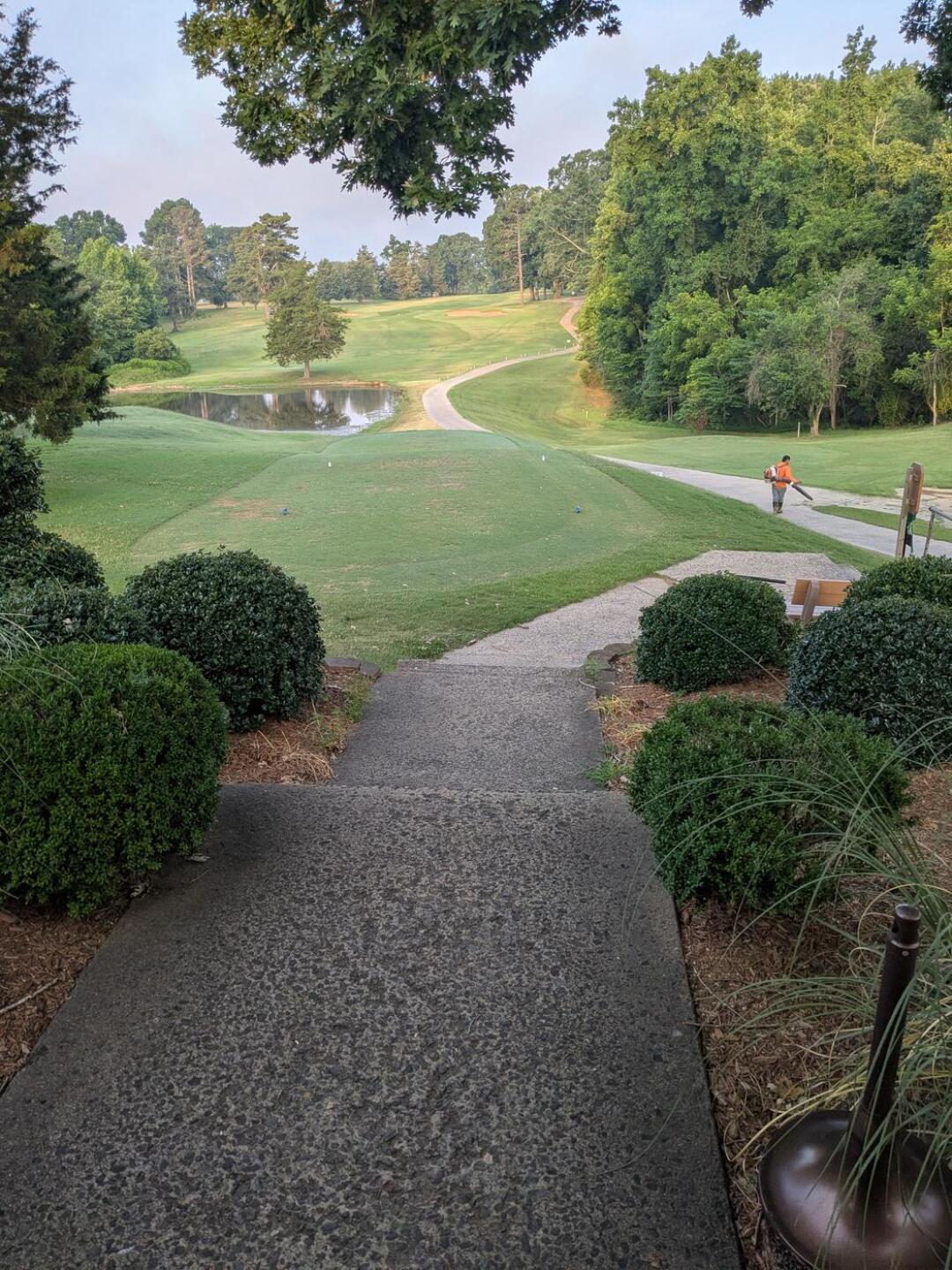 View of the 1st Tee from the clubhouse steps. (Photo submitted by Timmyterrific on 07/02/2025)