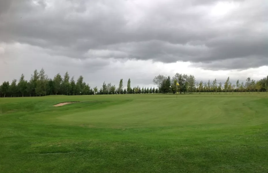 1st green and bunker at South Cerney