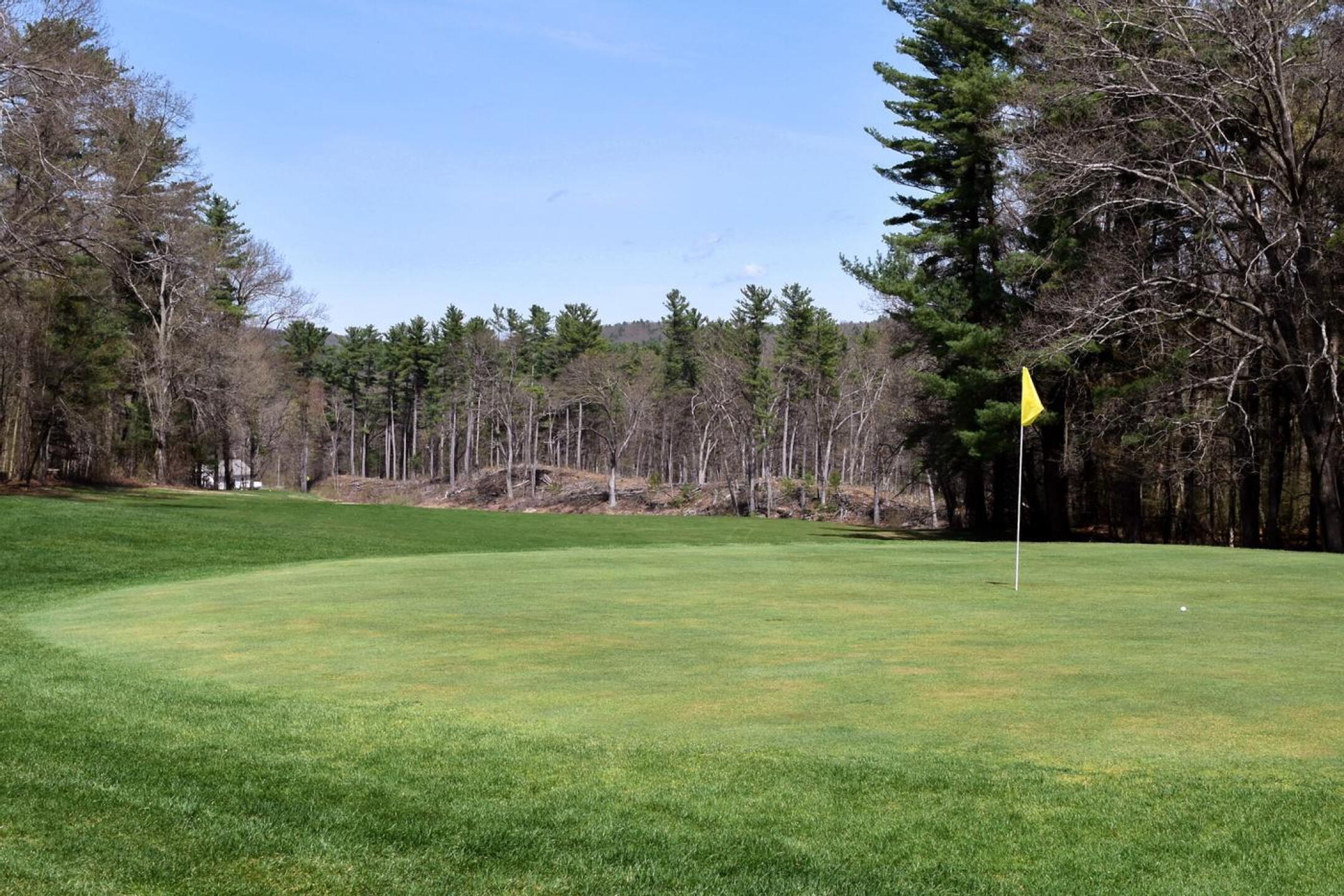 A view of the third green from behind. On its front’ side, the putting surface sits well above its rising fairway. (Photo submitted by AptlyLinked on 04/19/2026)