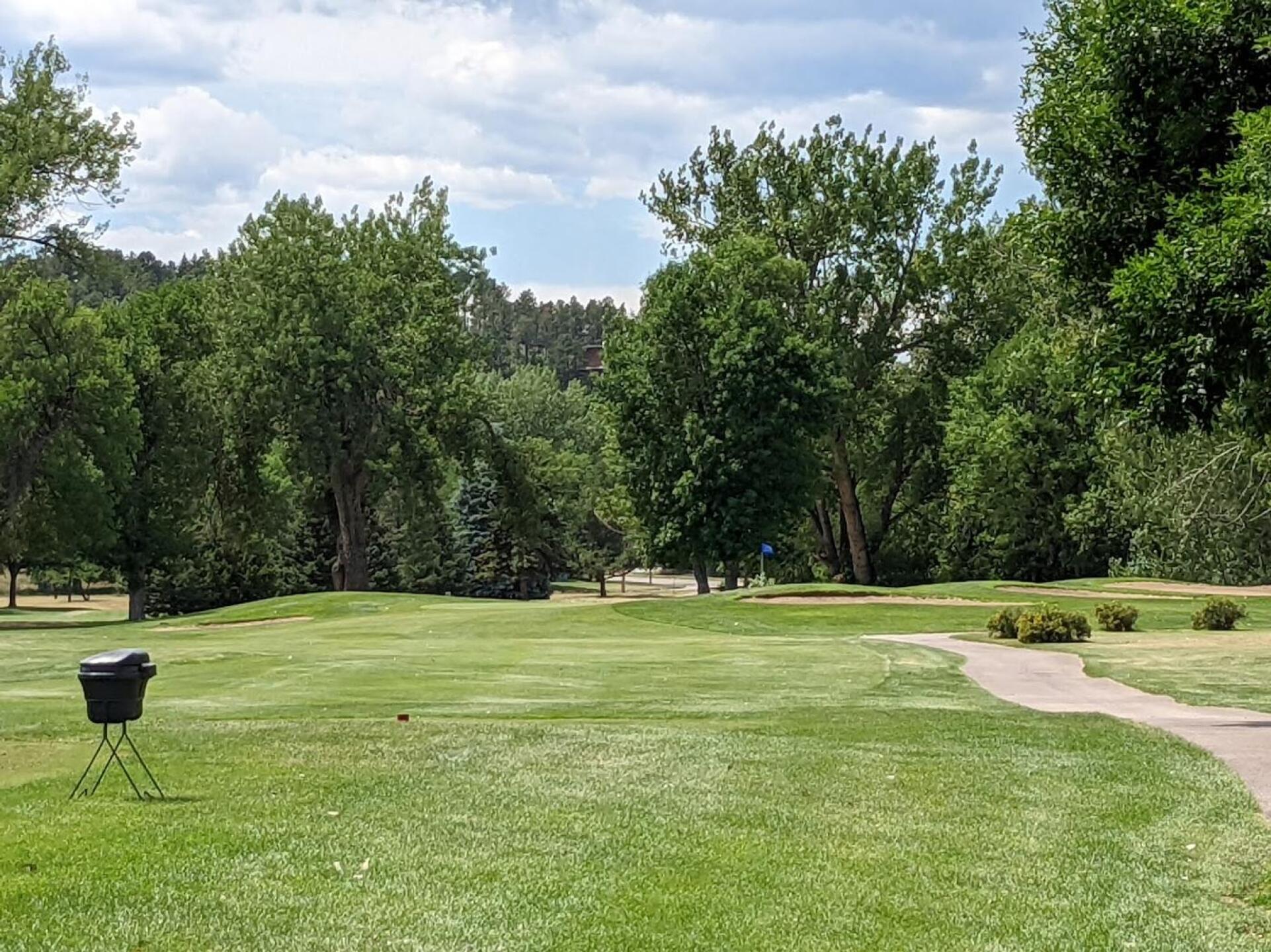 The par 3 8th. To get close you have to challenge the bunker. (Photo submitted by GolferJake78 on 07/21/2022)