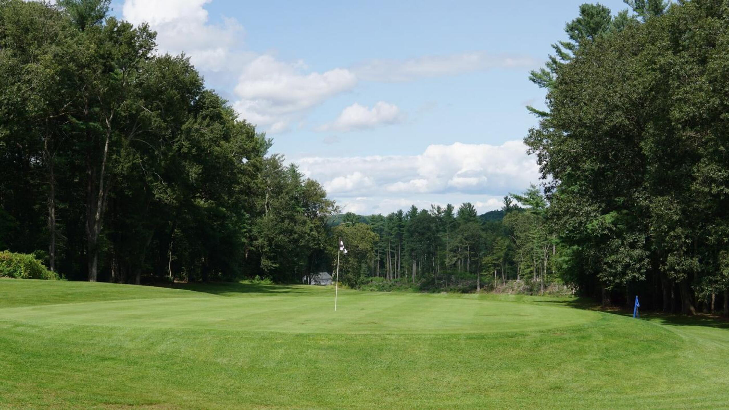 The third, an uphill par-4, is another fascinating short hole. The green (seen from behind here) sits upon a large mound. (Photo submitted by AptlyLinked on 09/08/2024)