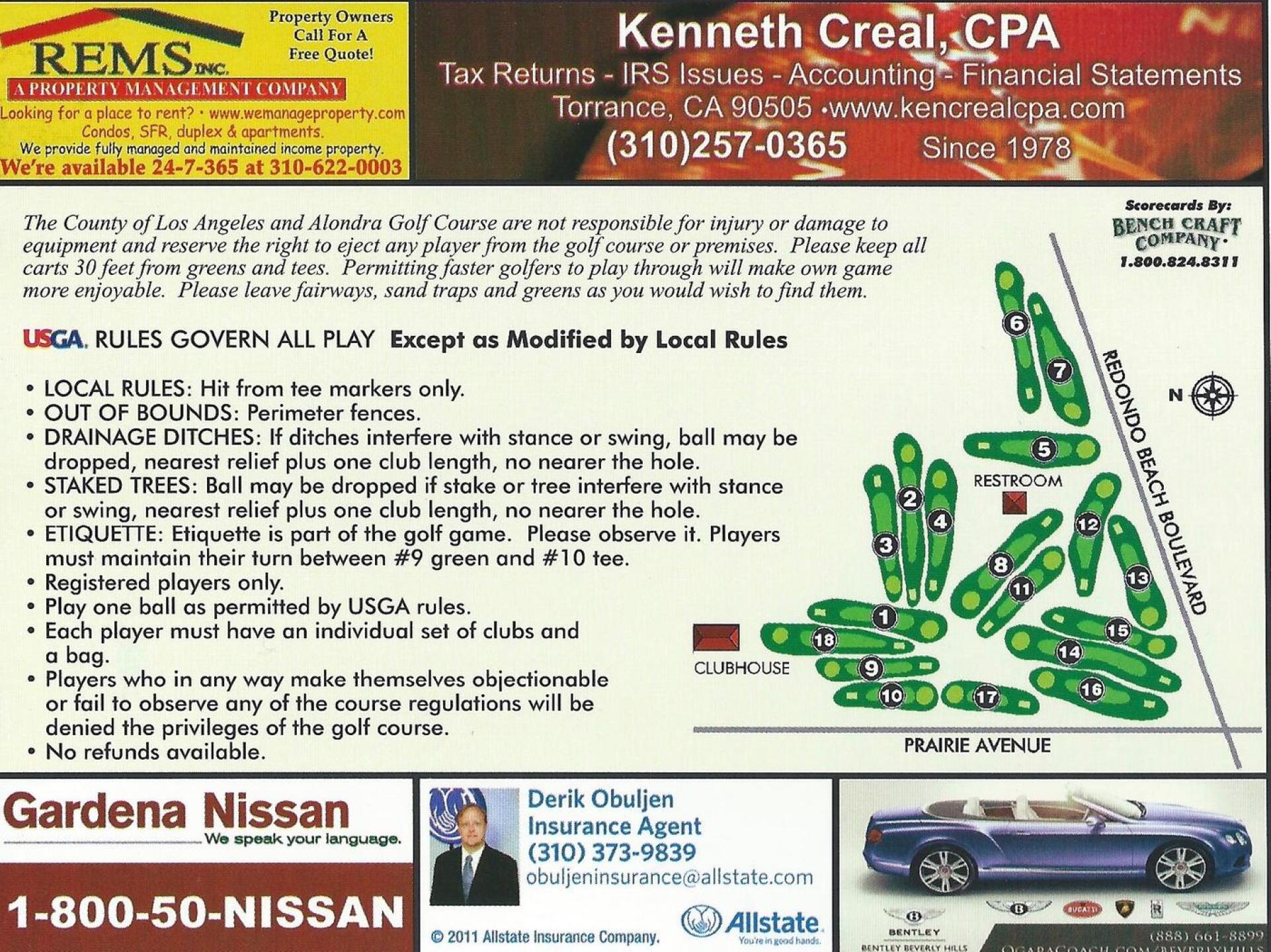 Alondra GC - Par 3 Course Map (Photo submitted by morourke00 on 03/20/2016)