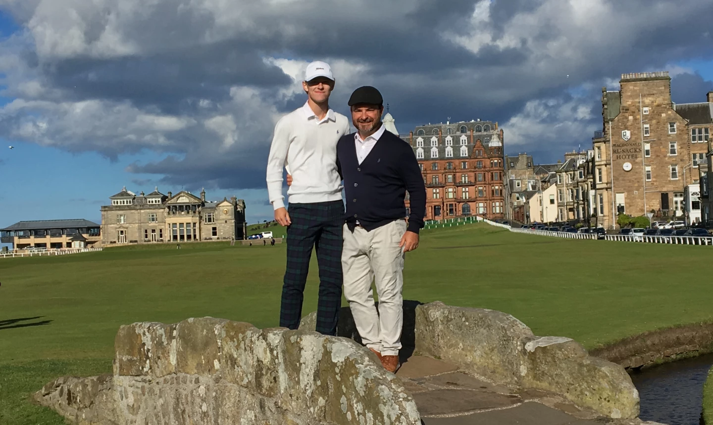 Brandon Webb and son in Scotland