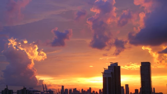 Sunset at Miami Beach.