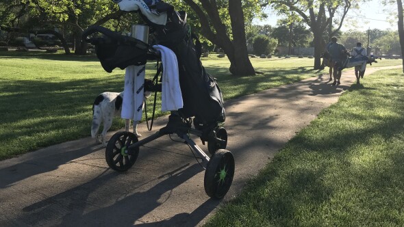 Golf cart in the morning